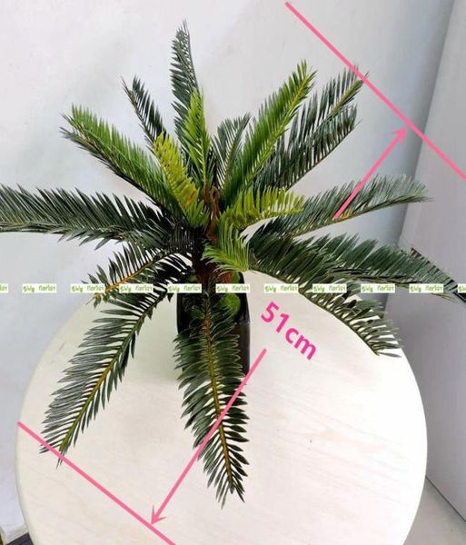 Nouveau artificiel Phoenix cocotier Cycas fougère plante arbre de noël maison en plein air Sago mobilier de bureau décor Bush vert 6752069