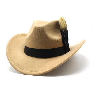 Nieuwe kunstmatige suede westerse cowboyhoeden vintage grote gentleman cowgirl jazz hoed feestdagen feest cosplay hoed