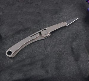 Nieuwe kunstwerk snijmes 440c satijnen mes tc4 titanium legering handvat EDC zak vouwmessen sleutelhanger messen k1606