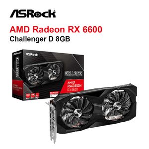 Nouveau ASRock AMD Radeon RX 6600 Challenger D 8GB Placa de vdeo RX 6600 GDDR6 128bit cartes vidéo GPU carte graphique de bureau PCIE4.0