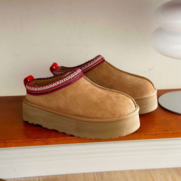 Nuevas botas de diseñador de Australia, zapatillas Tasman, chanclas de piel, botas clásicas Ultra Mini con plataforma para nieve, zapatillas para mujer, color castaño