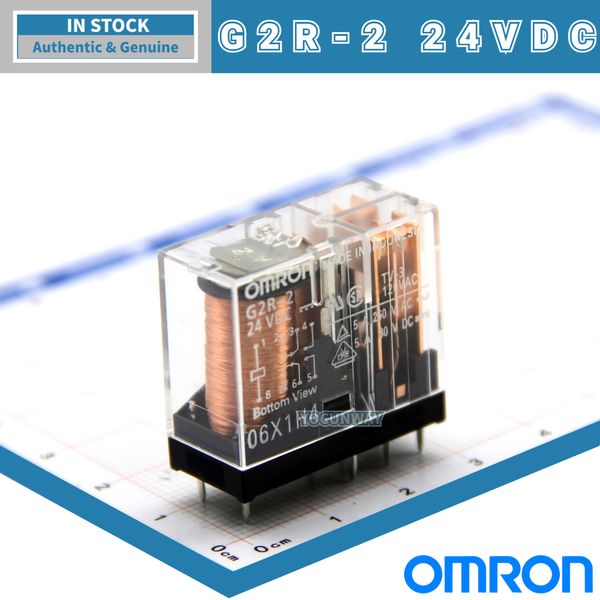 Nouveau relais d'alimentation PCB Omron PCB Original authentique G2R-2 G2RK 5VDC 12VDC 24VDC 110VAC 220VAC 230VAC DC5V 8 broches 5A