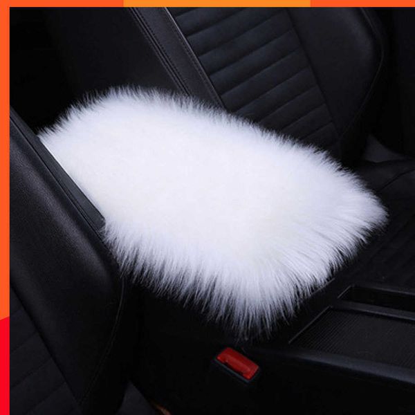 Nouveau Auto Center Console Couverture Console Couverture Accoudoirs Chaud Hiver En Peau De Mouton Laine De Voiture Accoudoir Siège Boîte Pad Coussin Protecteur