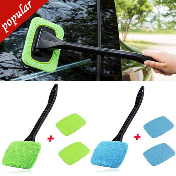 Nouvel outil de lavage de nettoyage automatique avec longue poignée Nettoyant pour vitres de voiture Kit de lavage Essuie-glace Microfibre Nettoyant pour essuie-glace Brosse de nettoyage