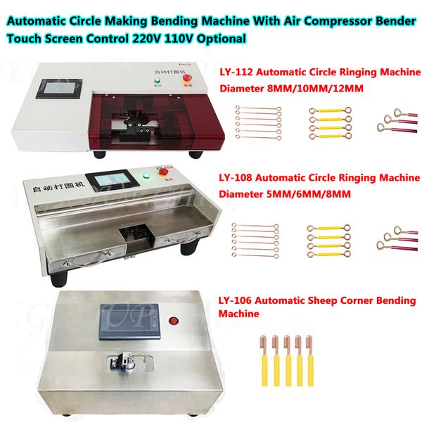 Nueva máquina dobladora automática de círculos 5/6/8/10/12MM Línea alámbrica Compatible con compresor de aire doblador pantalla táctil 220V 110V