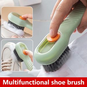 Nouvelles brosses à chaussures liquides automatiques avec distributeur de savon à long manche, nettoyeur de brosse à poils souples pour brosse de nettoyage de linge domestique, vente en gros