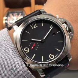 Nouvelle montre automatique pour hommes 44mm PAM00732 cadran noir boîtier en acier bracelet en cuir noir haute qualité hommes montres de sport montre lumineuse
