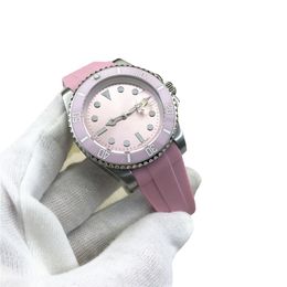 Nieuwe automatische beweging 40 mm gladde bezel horloge horloges rubber jeugd trend tijdperk ins ijs bessen poeder wijzerplaat 1166100 heren polshorloges279k