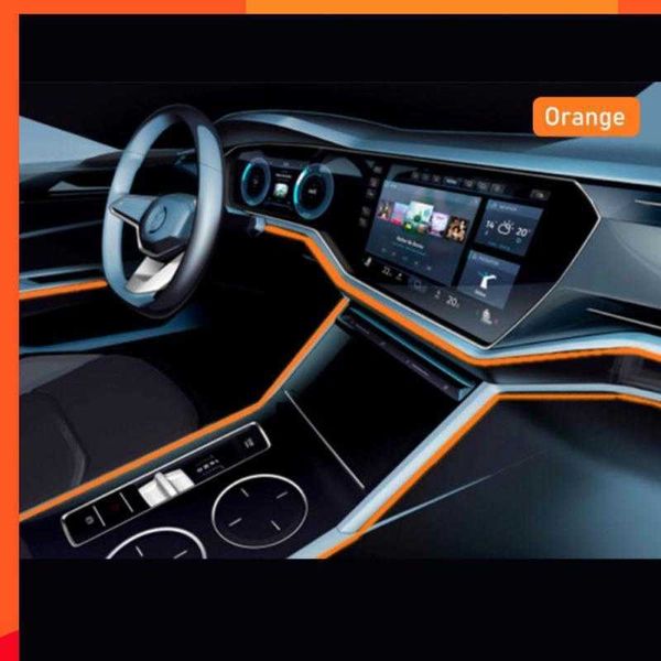 Nouveau Automobile LED Atmosphère Lumière Fil Lumière Corde Tube Ligne Flexible Ambiance Lampwith Bande De Voiture Éclairage Intérieur Paquet De Scellant