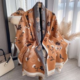Novo outono um inverno duplo sie impressão moda cachecol de caxemira feminino engrossar moda stuent xale coreano eition pescoço para manter