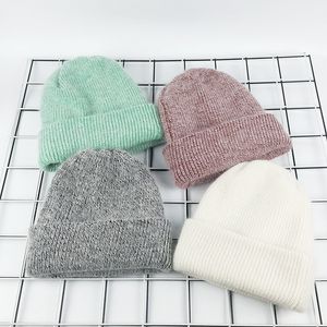 Nouveaux jours d'automne et d'hiver Angola bonnet en tricot de cheveux de lapin curling bonnet de laine hommes et femmes épaississement haie chaud chapeau d'hiver de haute qualité