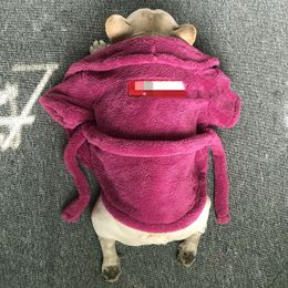 Nieuwe herfst- en wintermode huisdier nachtjapon badjas teddy/Franse bulldog Shiba Inu hond badjas dubbelzijdig fluwelen thermische pyjama