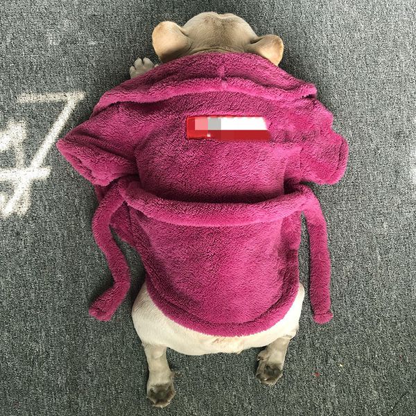 Nueva moda de otoño e invierno, camisón para mascotas, albornoz de peluche/Bulldog francés, albornoz para perros Shiba Inu, pijamas térmicos de terciopelo de doble cara