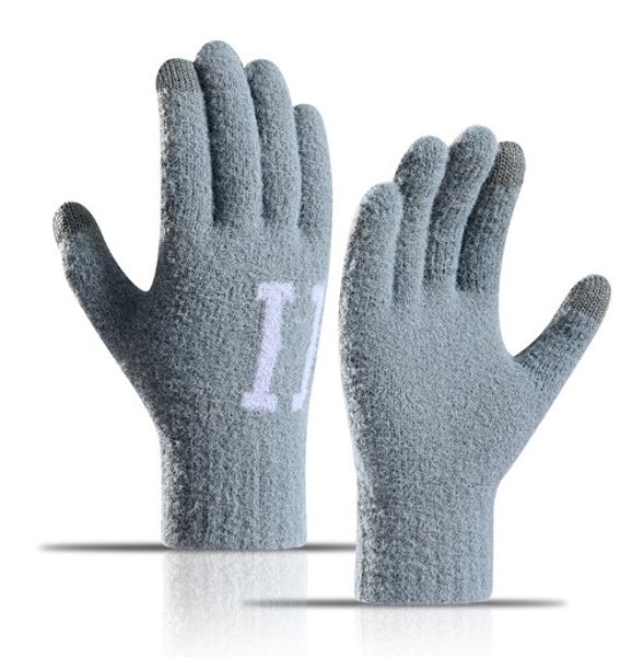 Gants épais et chauds pour hommes, en laine, pour écran tactile, pour équitation en plein air, tricotés, vente en gros d'usine, nouvelle collection automne et hiver