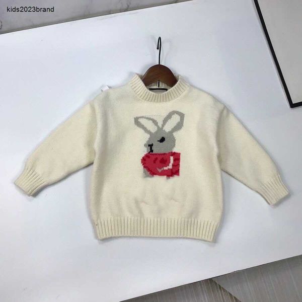 Nouveau automne bébé pull rouge coeur lapin Jacquard garçon et fille tricots taille 110-160 à manches longues enfants tricoté pull Nov05