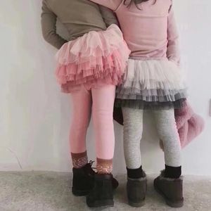 Nuevo Otoño Niñas Leggings Niños Tutu Falda Leggings 2019 Primavera Otoño Encaje Gradiente Pastel Falda Pantalones Medias Niños Pantalones 5 colores M646