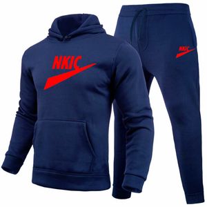 Nieuwe herfst heren tracksuits kwaliteit fleece sweatshirt broek sportief zweet pakken heren overleven sportkleding mannelijk tracksuit
