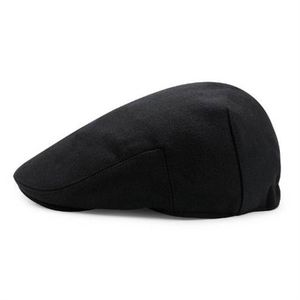 Nouveau automne hiver béret casquettes unisexe hommes chapeaux coton solide béret chapeau britannique rétro hommes femmes laine casquette plate Boina Hat319n