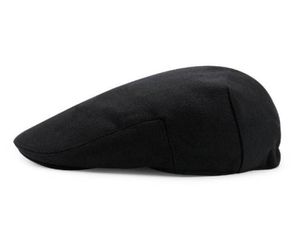 Nouveau automne hiver béret casquettes unisexe hommes chapeaux coton solide béret chapeau britannique rétro hommes femmes laine casquette plate Boina Hat9574027