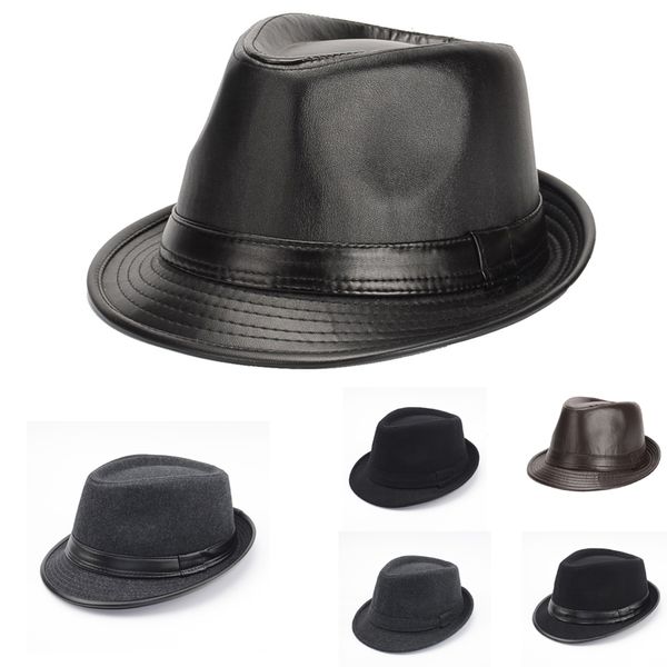 Nouveau automne hiver Style britannique hommes Jazz casquettes chapeaux mode laine feutre Fedoras Trilby chapeau pour hommes d'âge moyen et âgés GH-215