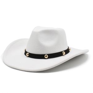 Nouveau automne hiver feutre Fedora chapeau Vintage bord incurvé Western Cowboy chapeau Gentleman Jazz Sombrero Hombre casquette Cowgirl Panama chapeau