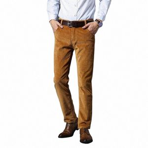 Nouveau automne hiver Fi hommes Jeans Slim Fit épais chaud velours côtelé pantalon polaire pantalon mâle décontracté Busin Style Lg pantalon hommes k1WP #