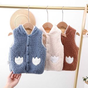 Nuevo otoño invierno niños chaleco de dibujos animados para bebés lindo recién nacido bebé niño niña ropa más terciopelo infantil niña chaleco 0-5 y h0909