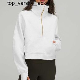 Nieuwe herfst winter lu yoga hoodie dames plus fluweelverdikking jassen hoodys sport rits zipper Terry Designer trui chothing losse korte kleding hoodie