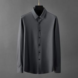 Nieuwe Herfst Winter Man Shirts Luxe Lange Mouwen Business Casual Heren Overhemden Mode Single Breasted Man Shirts 3XL