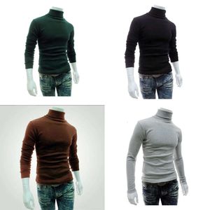 Nieuwe herfst winter mannen Turtleneck Solid Color Casual Sweater Mens Slim met 7 kleuren S S S S