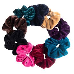 Nouveau automne hiver rétro or velours gros intestin boucle de cheveux français couleur unie haute qualité en peluche tissu style cheveux accessoires chapeaux