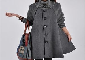 Nieuwe herfst winter vrouwen jassen jassen Koreaans losse groot formaat midden lange wollen jas mantel windjager vrouwelijk overjas LJ2011061685011