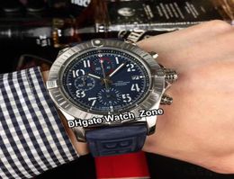 Nieuwe Avenger Bandit Blackbird E1338310 Quartz Chronograph Mens Watch Blue Dial Steel Case Blue Rubber Strap Sport Watches Watchzon5805723