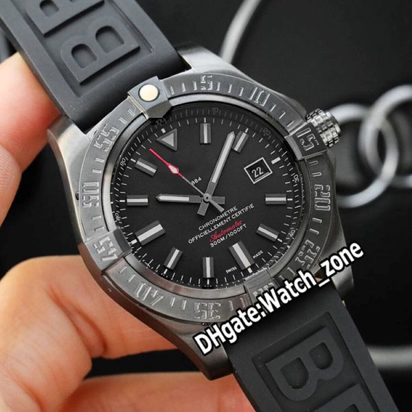 Nuevo Avenger II Blackbird A3239011 Black Dial Miyota Automatic Mens Watch Titanium Steel Case Strap Sport Spapphire Watch 199d