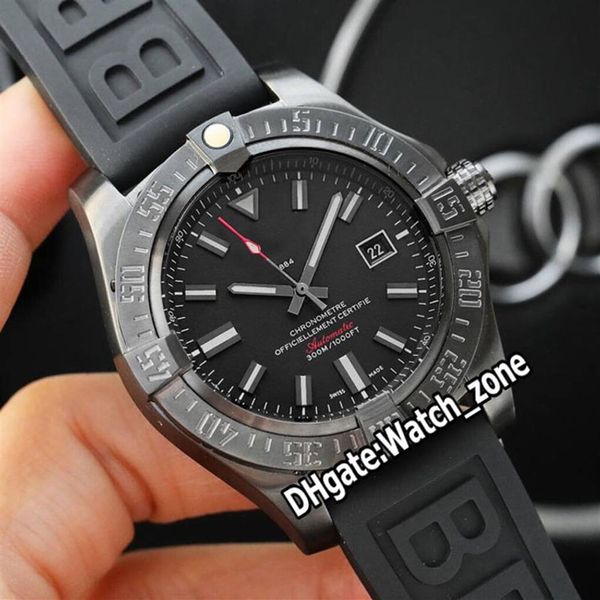 Nuevo Avenger II Blackbird A3239011 Dial negro Miyota Reloj automático para hombre Caja de acero de titanio Correa de caucho Relojes deportivos de zafiro W185d