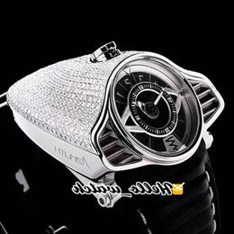 Nieuwe AZIMUTH Gran Turismo 4 varianten SP SS GT N001 volledige diamanten Miyota automatisch herenhorloge zwart zilveren wijzerplaat lederen horloges Hell211Q