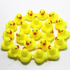 New Baby Bath Toy Sound Rattle Children Infant Mini Rubber Duck Swimming Bathe Gifts Race Squeaky Duck Swimming Pool Fun Playing Toy I149