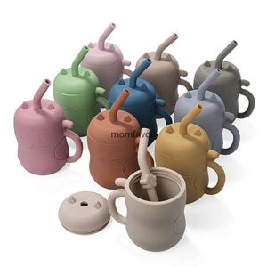 Nouveaux biberons # TYRY.HU Tasse de paille en silicone pour bébé sans BPA, conteneur de stockage portable, tasse d'alimentation pour enfants, tasse de boisson d'apprentissage étanche