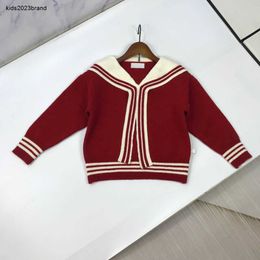 Nuevo cárdigan para bebé, suéter con rayas contrastantes de alta calidad para niños, talla 120-160, chaqueta tejida para niños de líder Naval, 25 de octubre