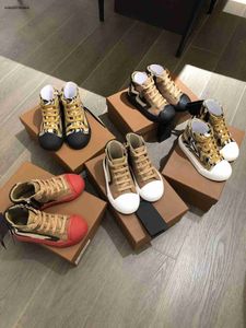 Nieuwe baby Casual schoenen Lace-Up Plaid afdrukken kinderen enkellaarsjes Maat 26-35 designer Multi kleur optioneel meisjes jongens Sneakers Dec05