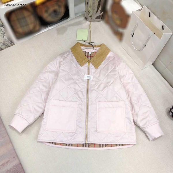 Nueva chaqueta de solapa de algodón para bebé, ropa cómoda de invierno para niños, talla 100-160, abrigo tejido a cuadros con patrón para niños, 25 de octubre