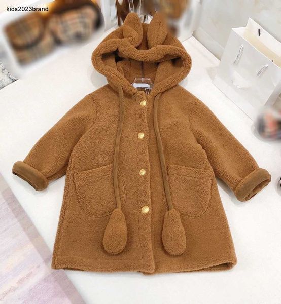 Manteau de styliste pour bébé, veste d'hiver chaude en peluche pour enfants, taille 110 à 170, chapeau avec oreilles de lapin, coupe-vent kaki pour fille et garçon, Nov25, nouvelle collection