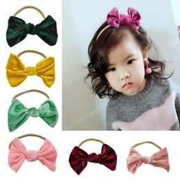 Nouveau Bébé Fille Velours Bowknot Bandeaux Arc Cheveux Nylon Bandeau Accessoires Enfants Photo Props Livraison gratuite