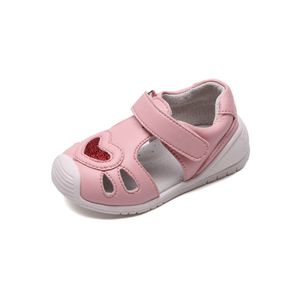 Nouveau bébé filles sandales en cuir véritable petits enfants chaussures Love style respirant tout-petit tout-petit bébé chaussures LJ201104