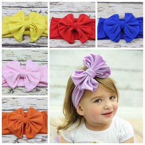 nouvel accessoire de cheveux de bébé Head wrap Tissu en coton mélangé Headwrap Big Bow Bunny Ears bandeau extensible Turban Twist fleur Hairband FD6542