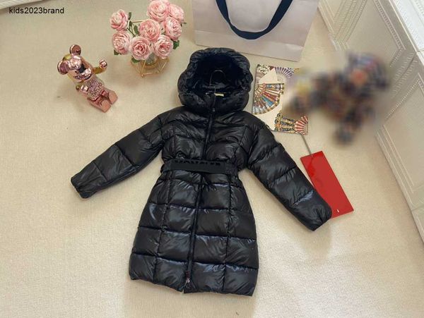 Nouveau bébé vestes long manteau enfant haute qualité enfants vêtements de marque taille 100-170 hiver pur noir filles vêtements d'extérieur Nov25