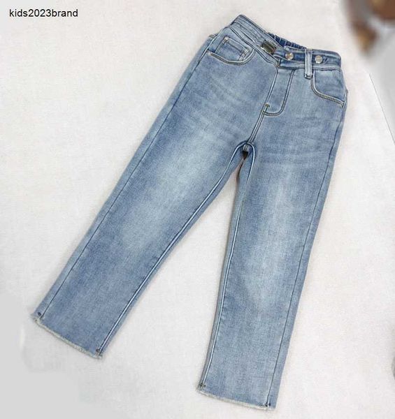 Nouveau bébé jean designer denim enfants pantalon taille 110-160 design minimal chaud peluche intérieur enfant pantalon Dec20