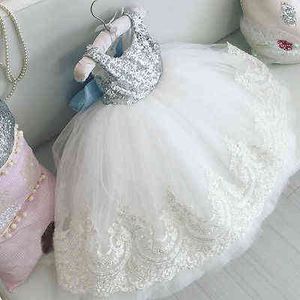 Nouveau bébé enfants filles robe de soirée robe formelle paillettes fleur dentelle nœud papillon robe princesse robes G220428