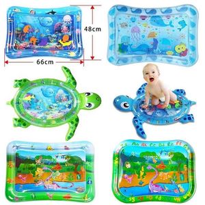 Baby Kids Water Play Mat Gonflable PVC Infant Tummy Time Playmat Toddler Water Pad pour bébé Fun Fish Toy pour enfants 210402