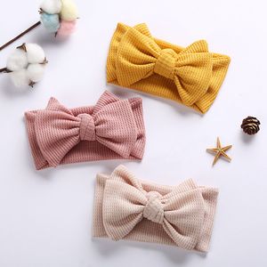 Nouveau bébé ruban bandeau doux tricot enfants chapeaux arc bandeaux fille foulard filles bandeau accessoires 1404